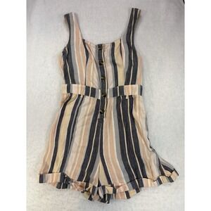 American Eagle Women's Small Button Front Romper Cute Summer Beach Vacation